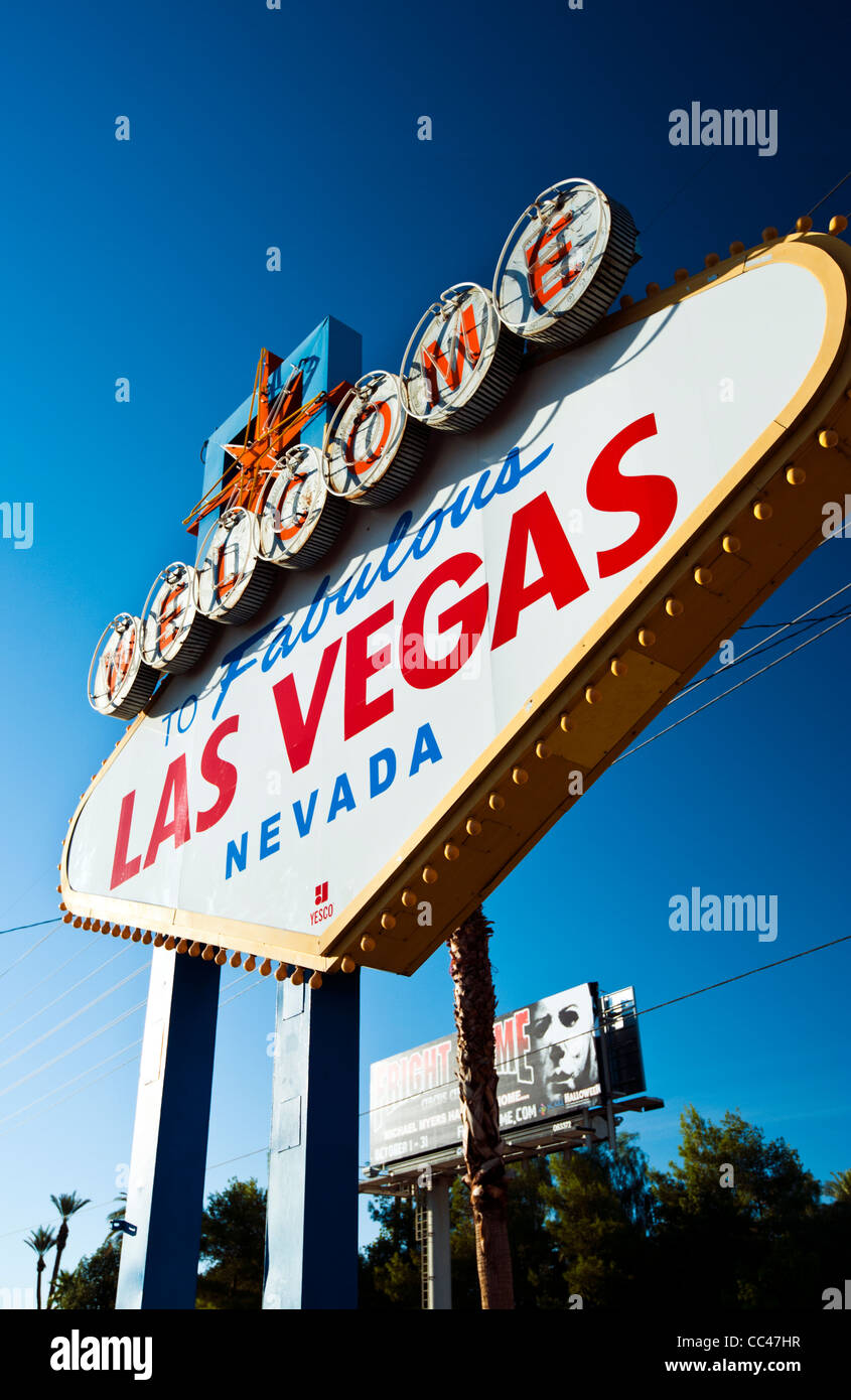 The iconic Las Vegas welcome sign Stock Photo