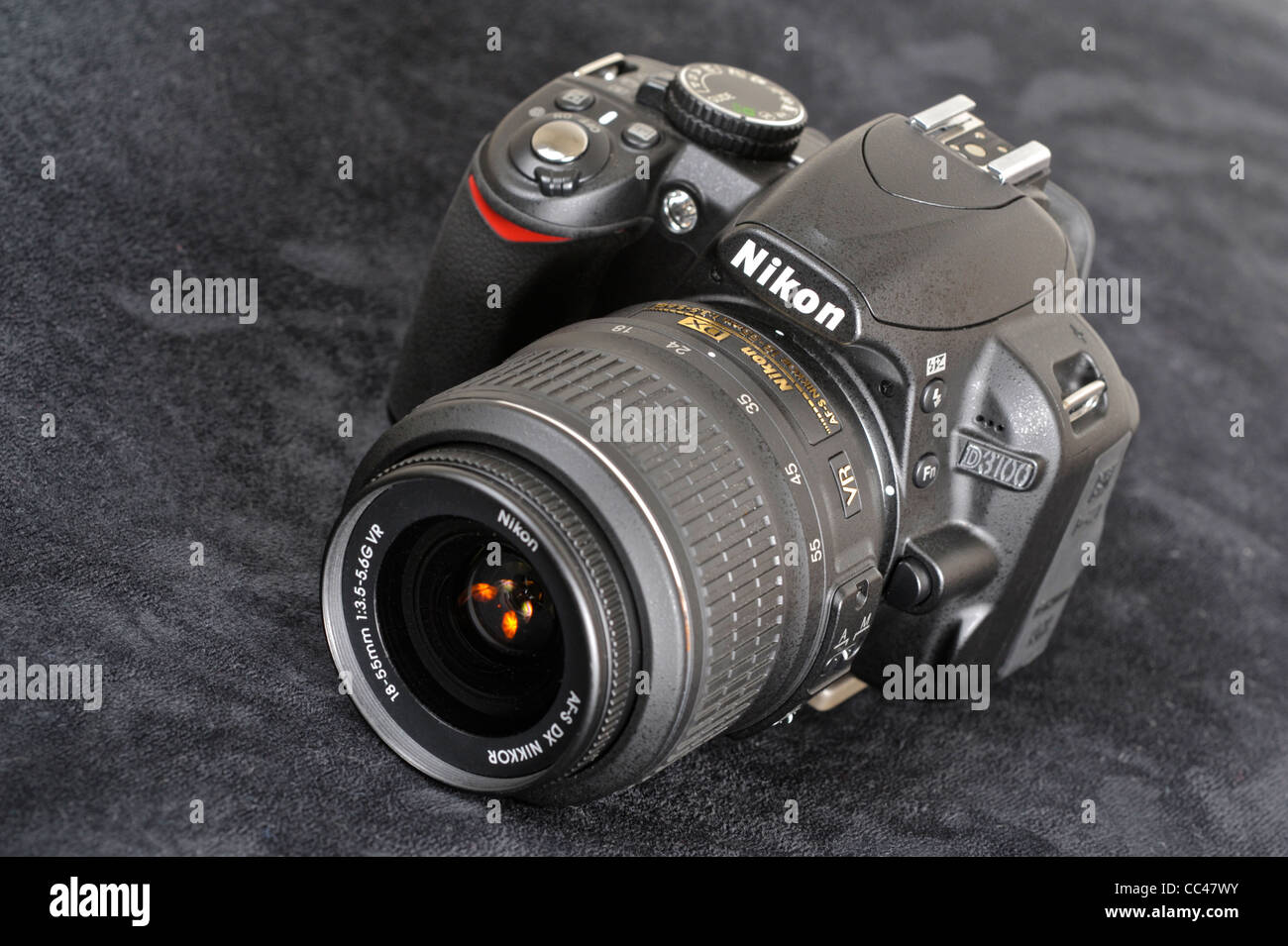 Nikon D3100 with 18-55 kit lens Stock Photo