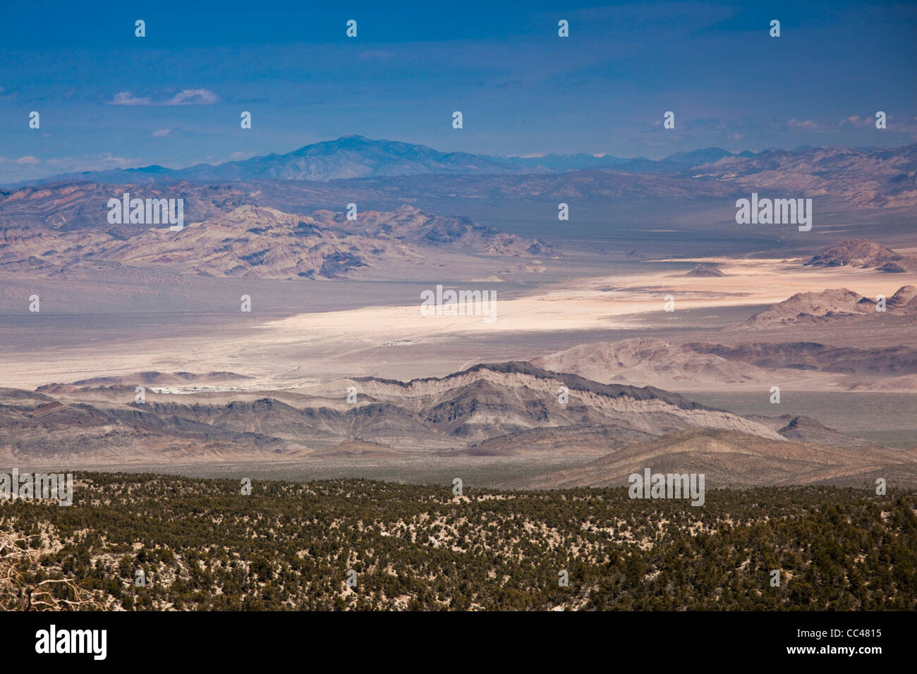 USA, Nevada, Las Vegas Area, Mt. Charleston, elevated view of the Great Basin Desert Stock Photo