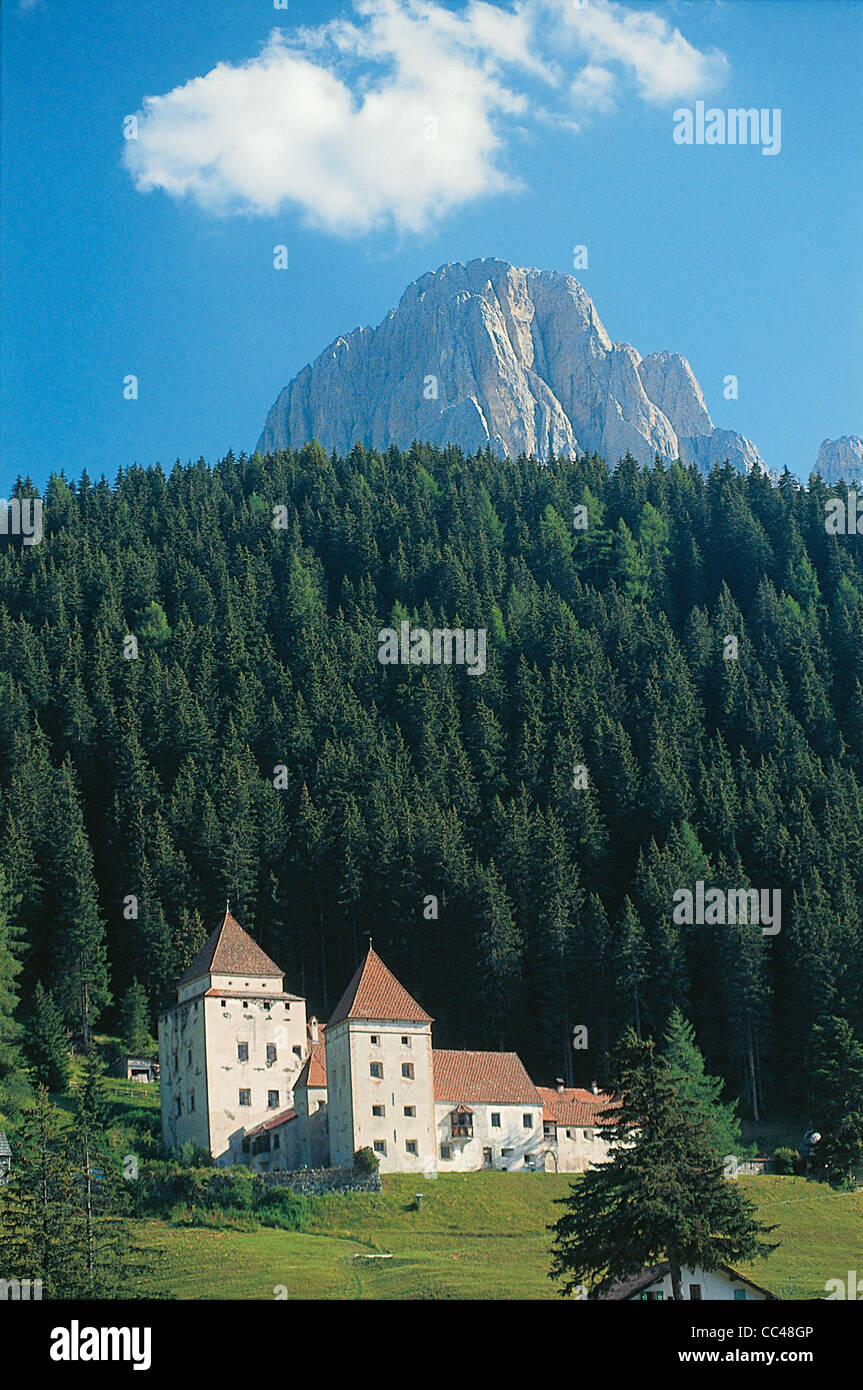 Trentino South Tirol Selva Gardena Castle Stock Photo