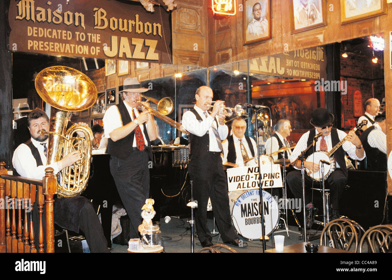 United States Of America Louisiana New Orleans French Quarter Jazz Group Stock Photo