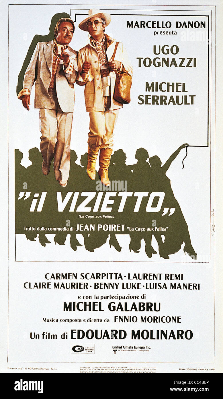 Cinema Poster: The Vice (La Cage Aux Folles), 1978, Directed By Edouard Molinaro, With Ugo Tognazzi, Michel Serrault. Poster. Stock Photo