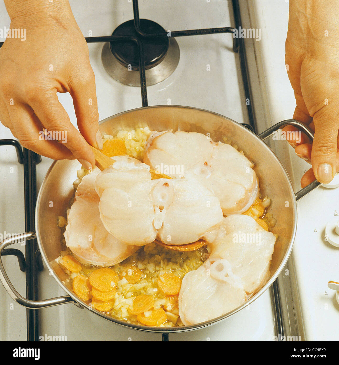 Kitchen: Angler In Pan 2 Stock Photo - Alamy