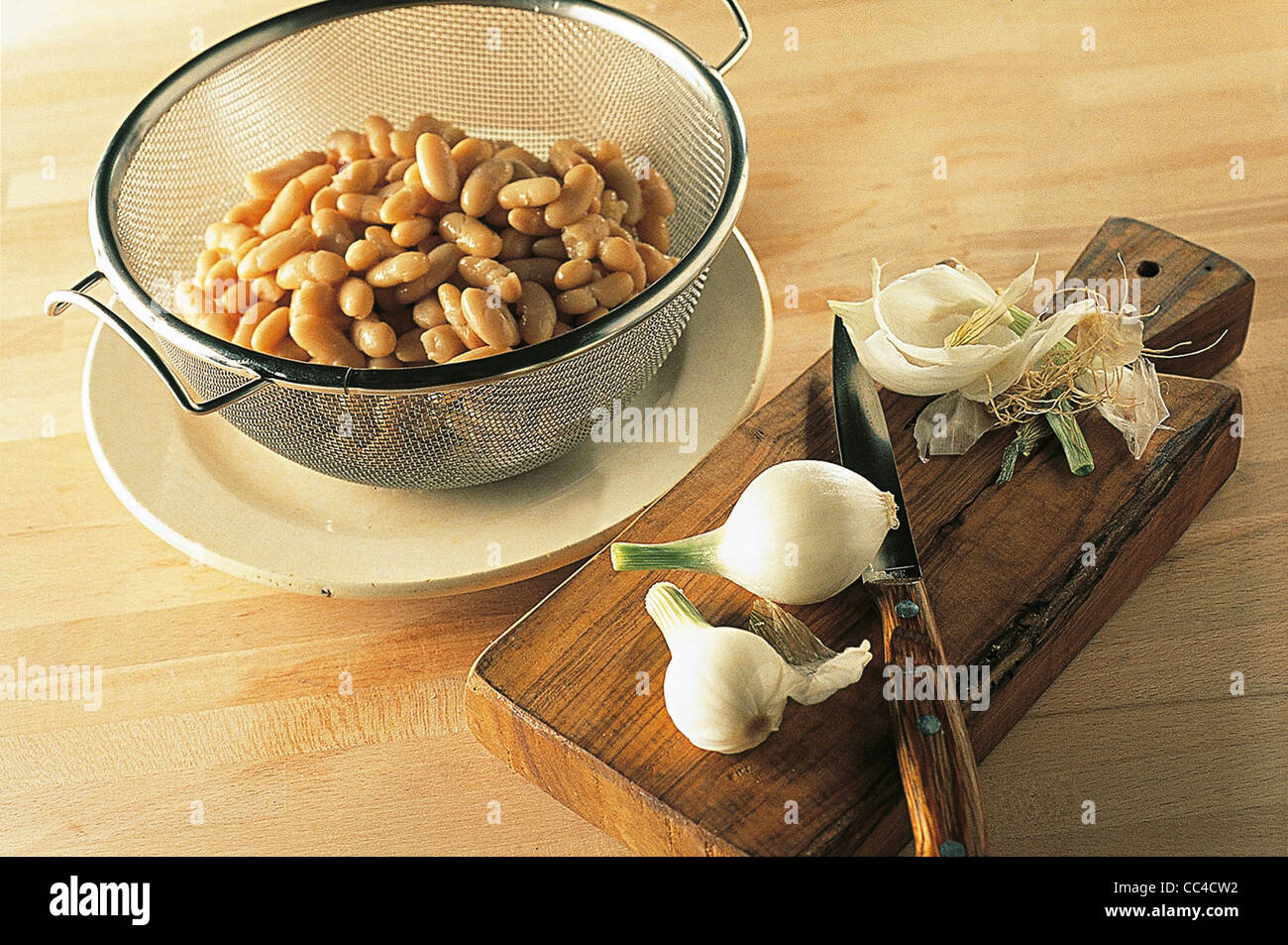 Kitchen: Beans With Botargo (2) Stock Photo