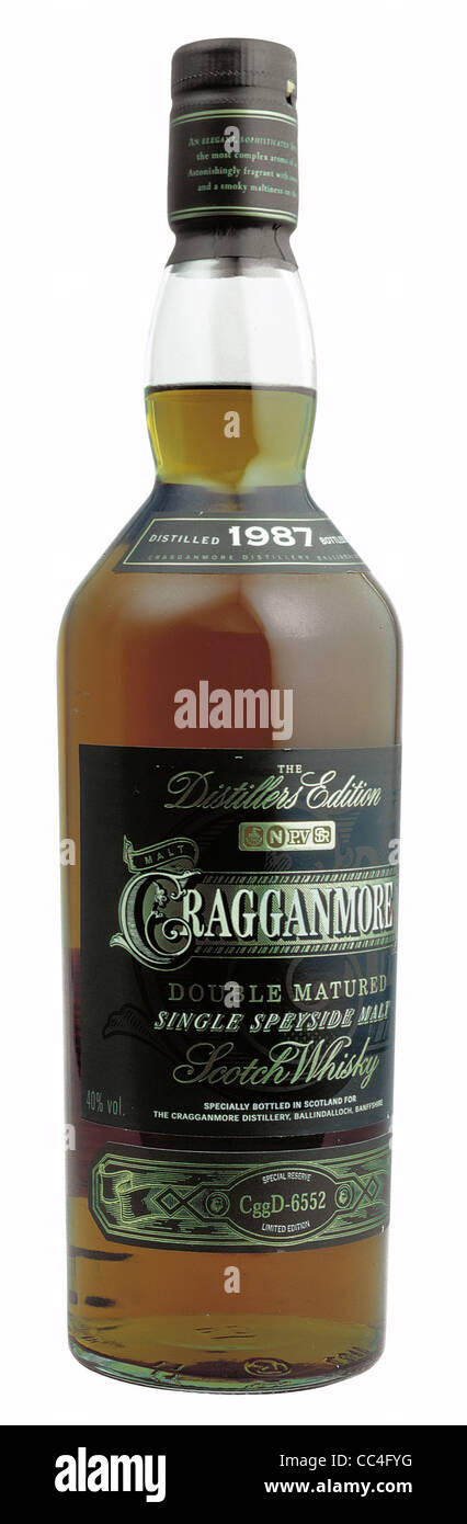 Wines Spirits Spirits Whisky Distillers Matured Cragganmore 1987 Double Edition Stock Photo