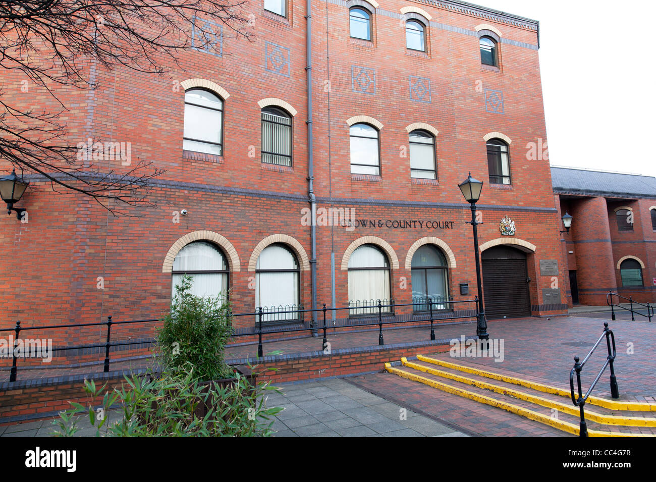 Grimsby town Crown and County Court building outside facade, entrance