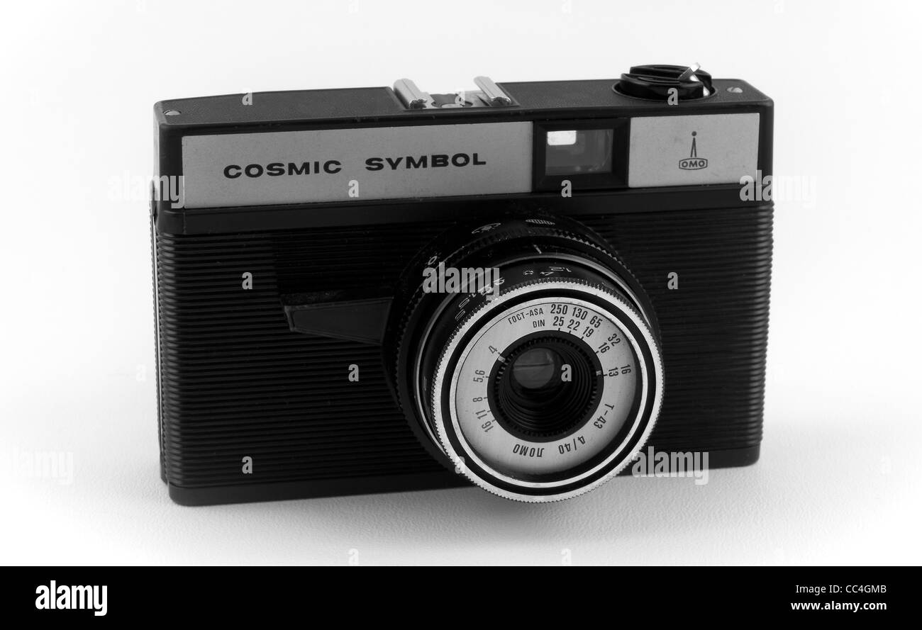 cosmic symbol 35mm film Russian built camera Stock Photo