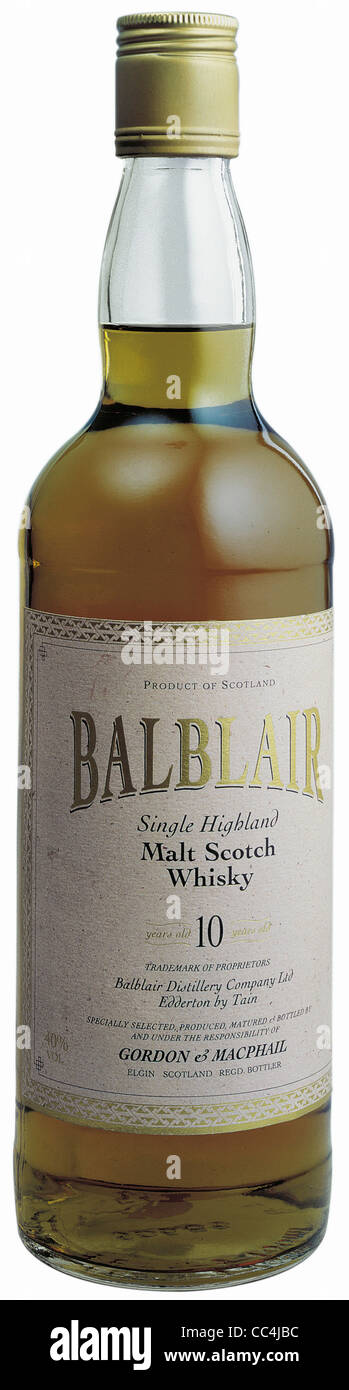 Wine And Spirits Liquors Balblair Scotch Whisky 10 Years Stock Photo