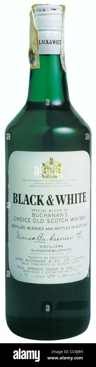 Wine And Spirits Spirits Black White Scotch Whisky Buchanan s Stock Photo Alamy