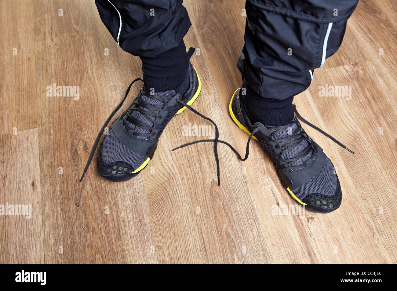 Trail running shoes ready to workout Stock Photo