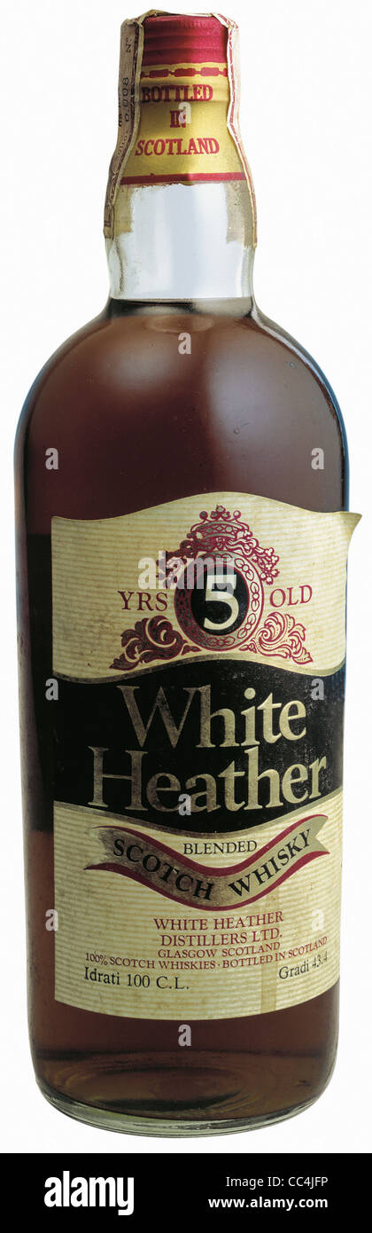Wine And Spirits Liqueurs White Heather Scotch Whisky 5 Years Stock Photo