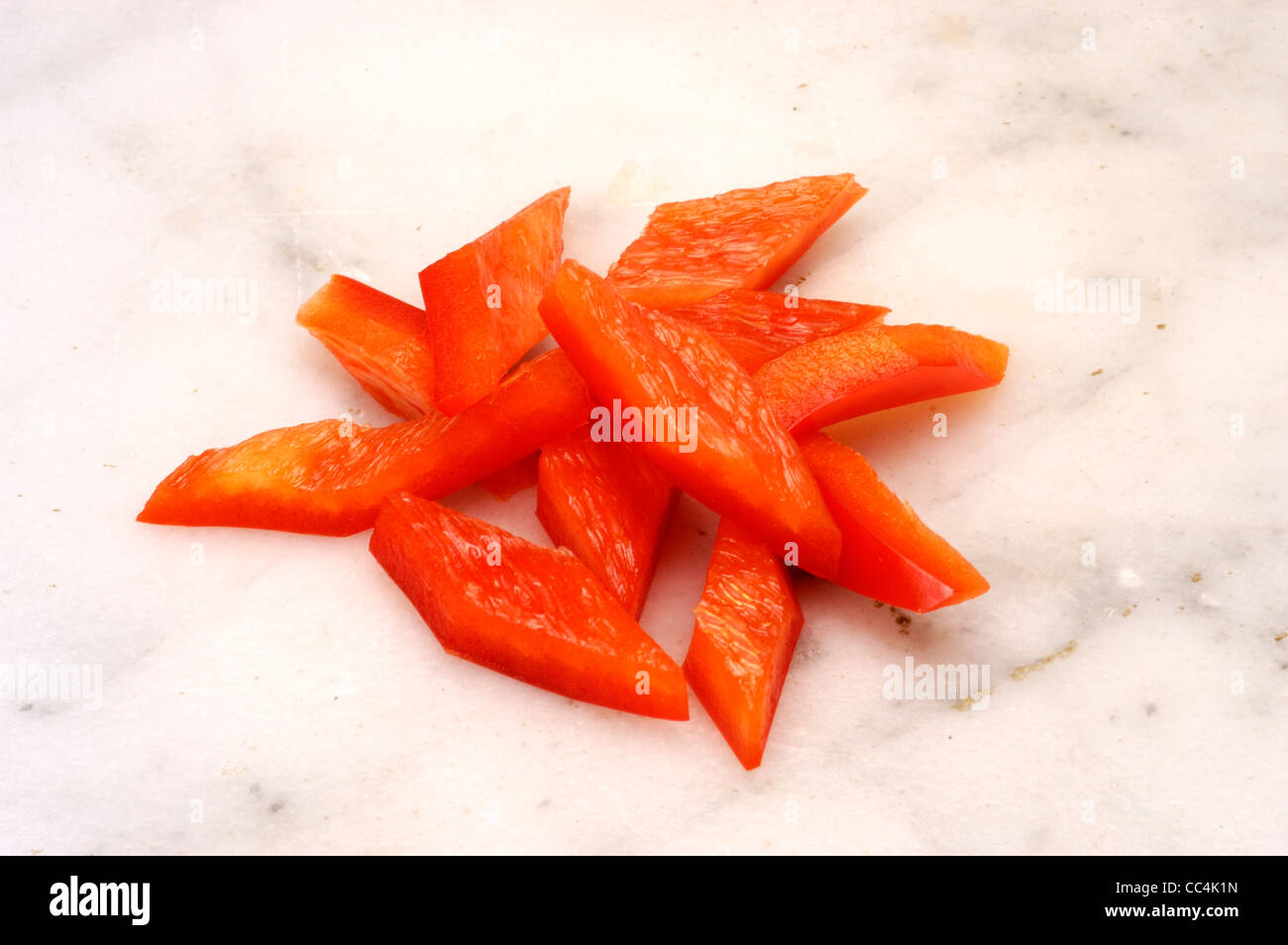 Kitchen: Main Cuts Of The Vegetables. Cutting Losange Stock Photo