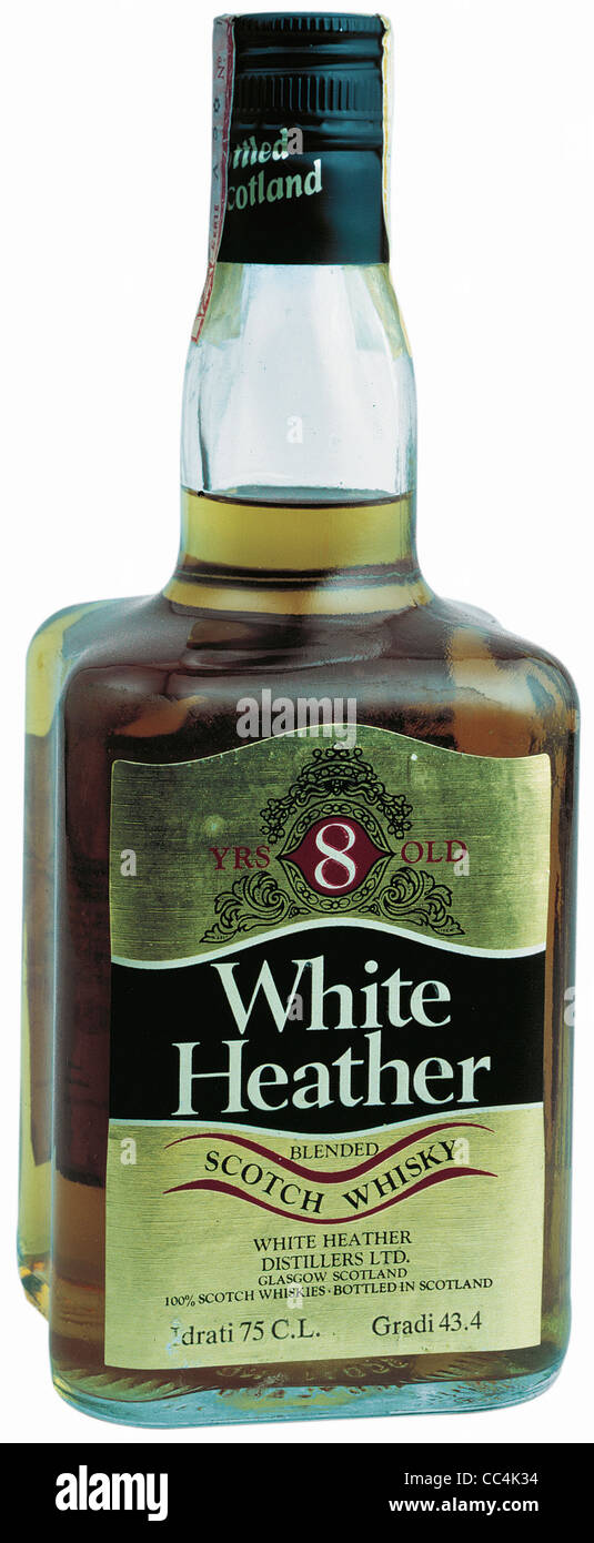 Wine And Spirits Liqueurs White Heather Scotch Whisky Aged 8 Stock Photo