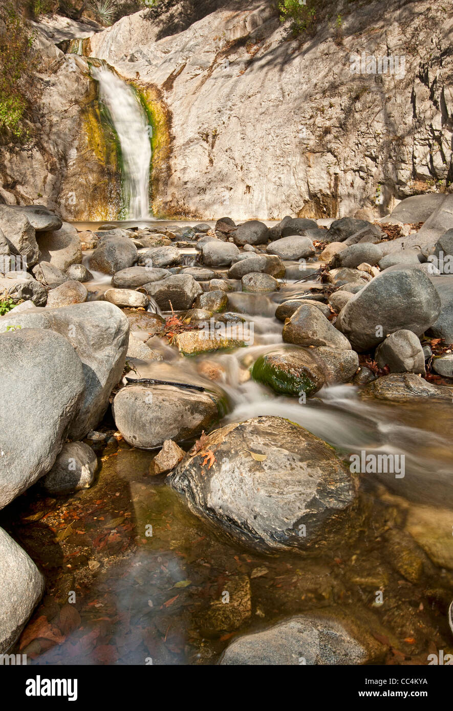 Hiking to Switzer Falls in the Angeles National Forest in the San Gabriel Mountains. Stock Photo