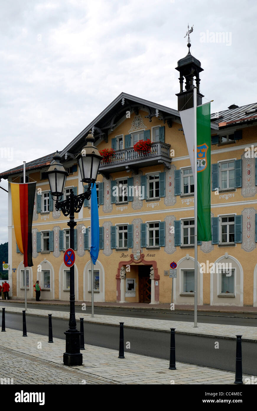 City hall of the Bavarian city of Tegernsee. Stock Photo