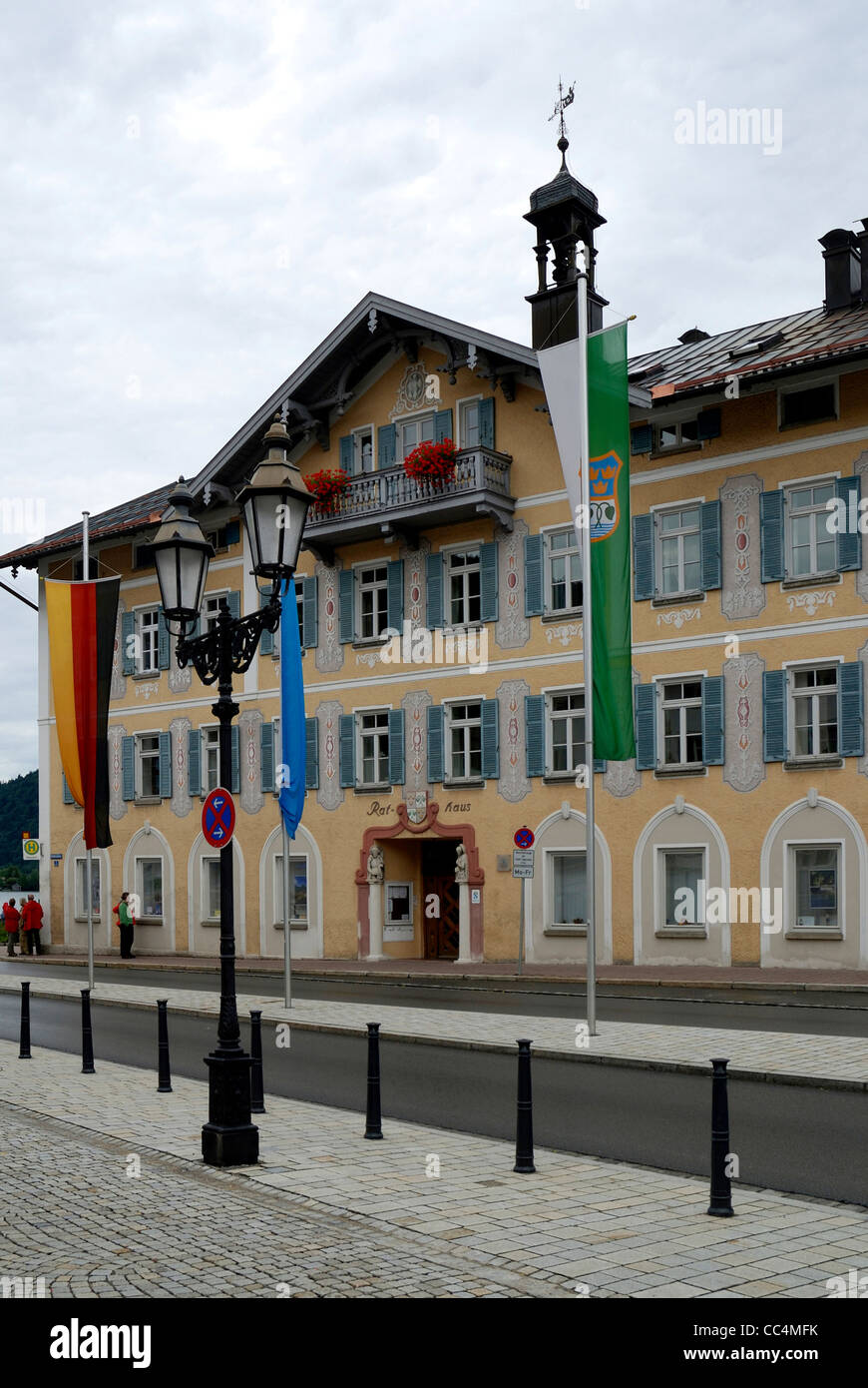City hall of the Bavarian city of Tegernsee. Stock Photo