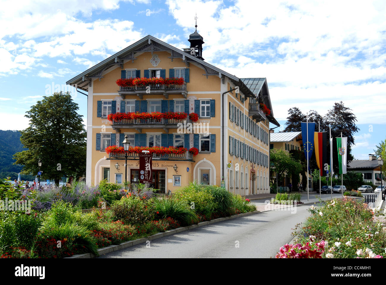 City hall of the Bavarian city of Tegernsee. Stock Photo