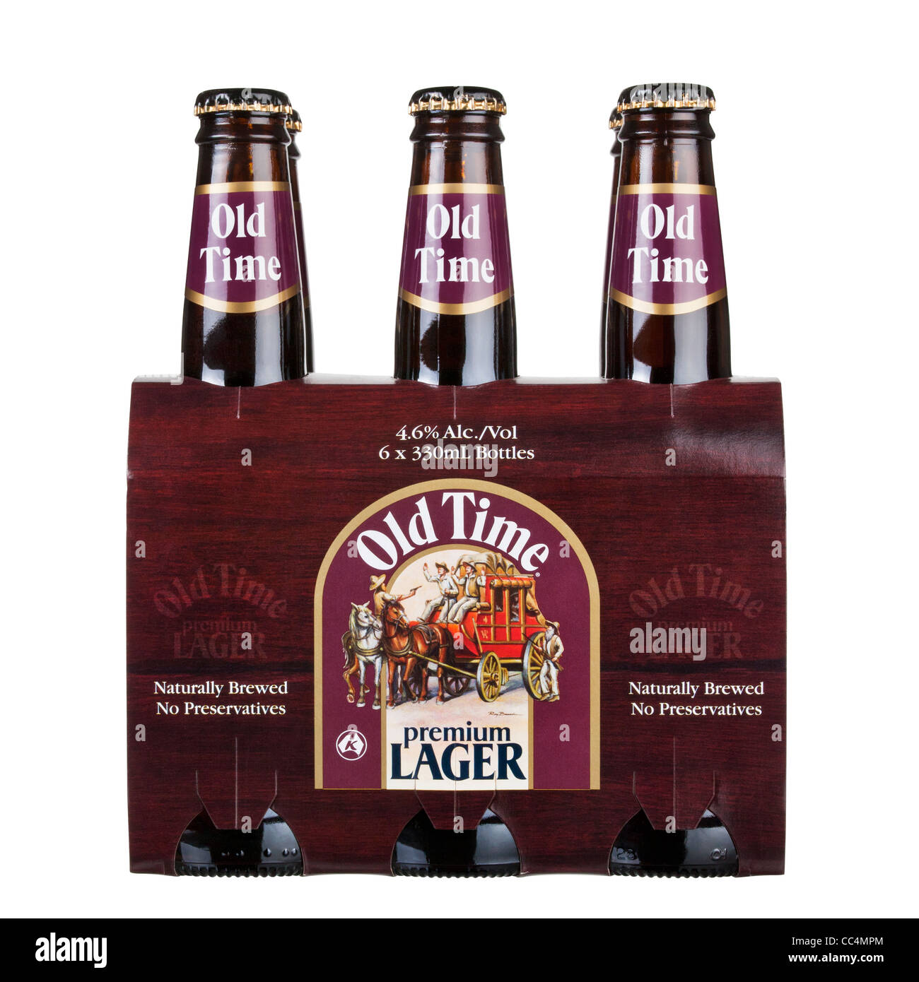 six pack box Australian micro brewery beer old time larger isolated Stock  Photo - Alamy