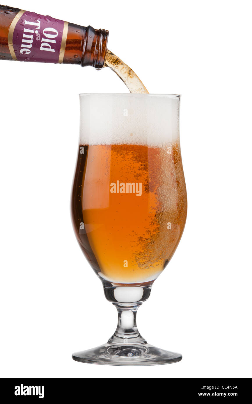 Australian micro brewery beer old time larger in a glass isolated