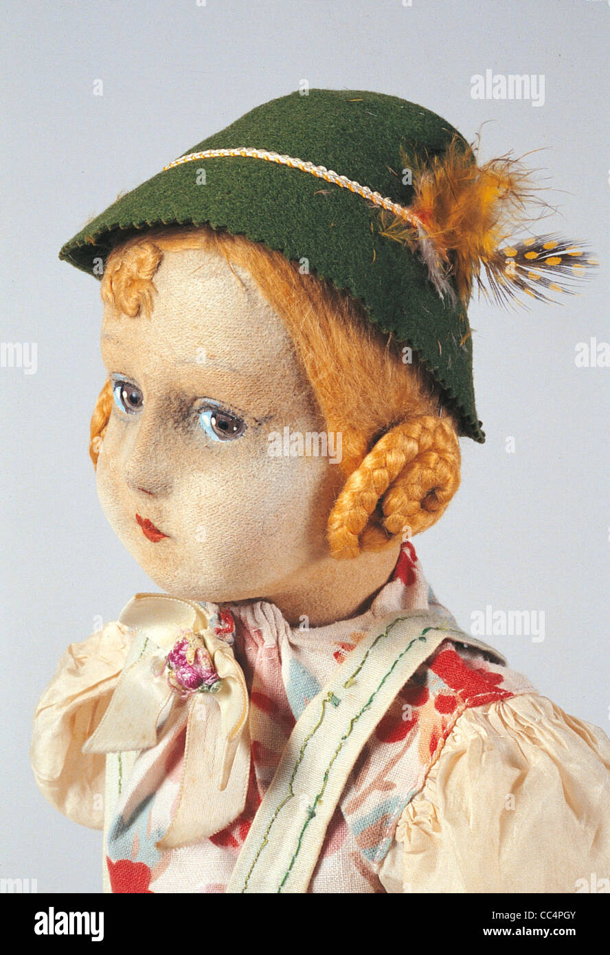 Collecting Toys Twentieth Century. lpine Doll. Years 30/40. Height 50Cm. Particular Stock Photo