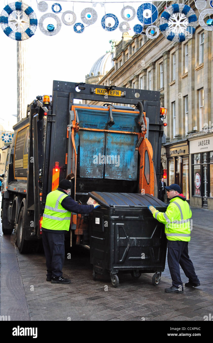 Rubbish truck collection, Grainger Street, Grainger Town, Newcastle