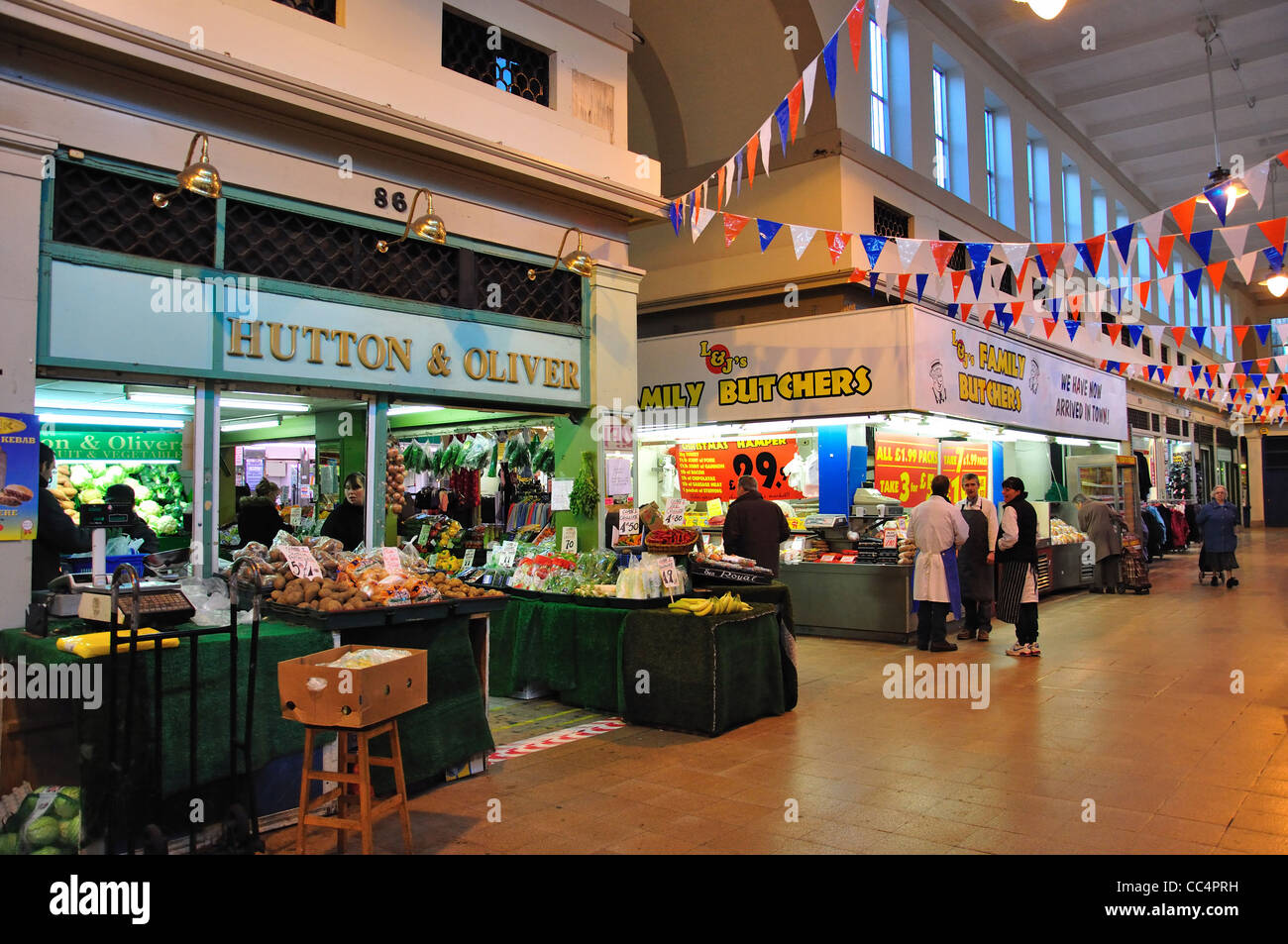 Food stalls Grainger Indoor Market, Grainger Town, Newcastle upon Tyne, Tyne and Wear, England