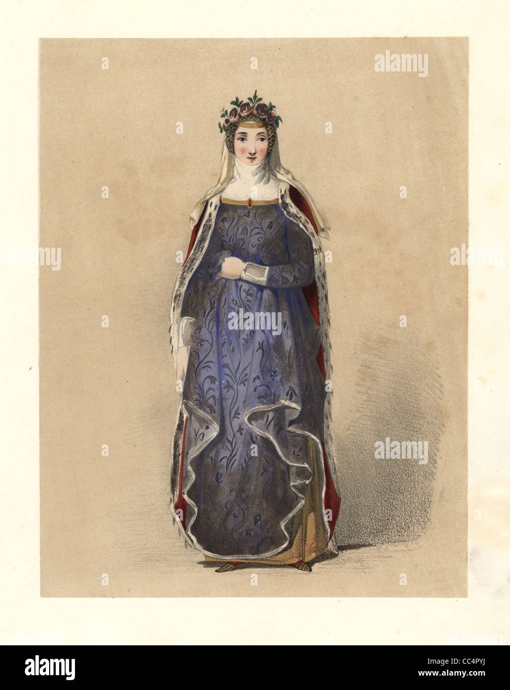 Dress of the reign of King Henry III, 12161272. Stock Photo