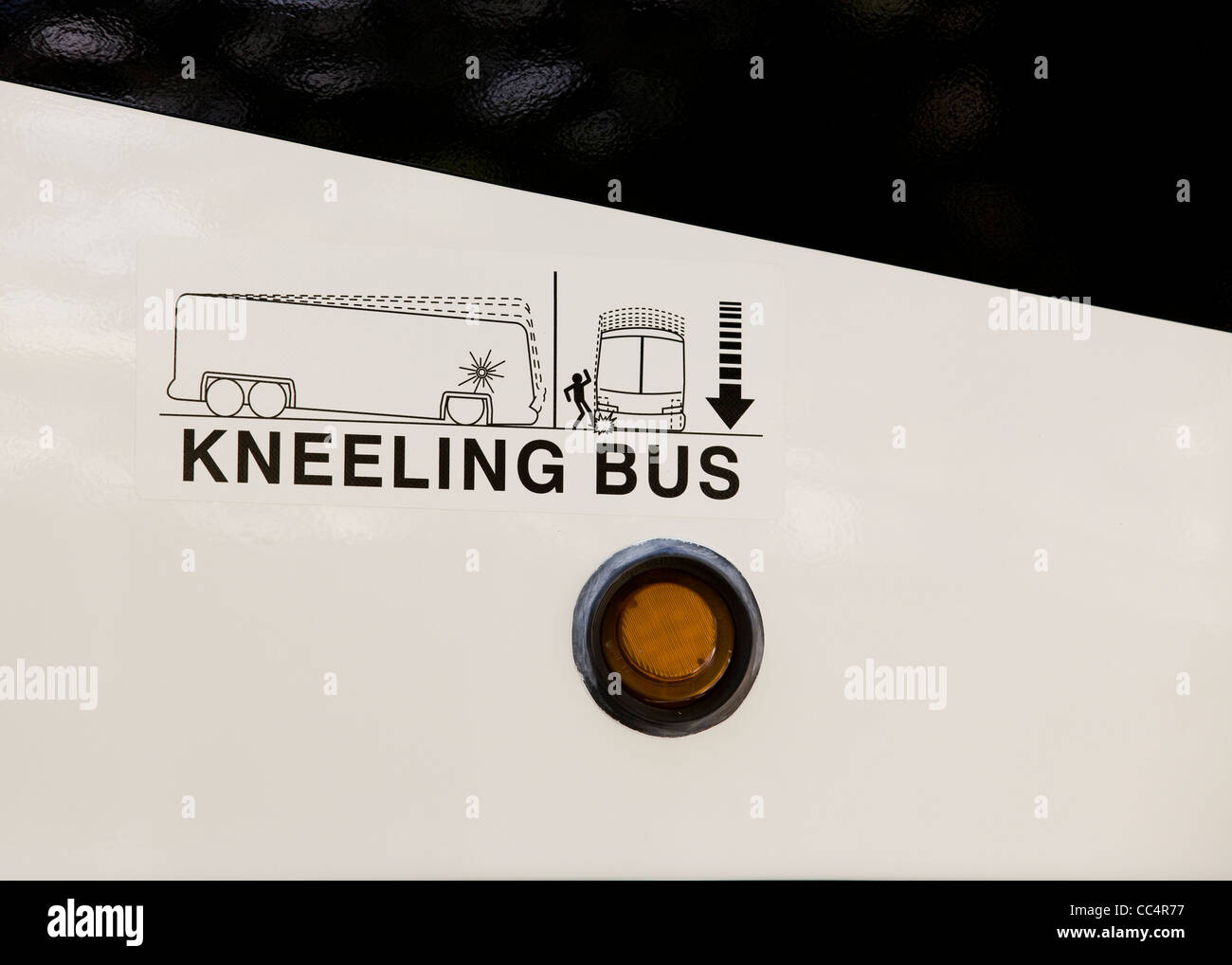 Kneeling bus sign Stock Photo