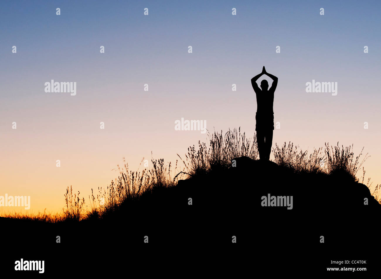 Silhouette man praying hi-res stock photography and images - Alamy