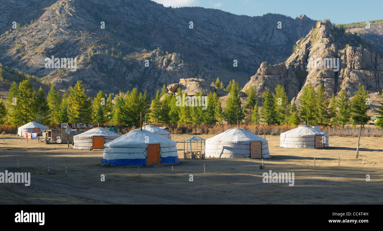 Yurt nomad camp in the steppe hi-res stock photography and images - Alamy