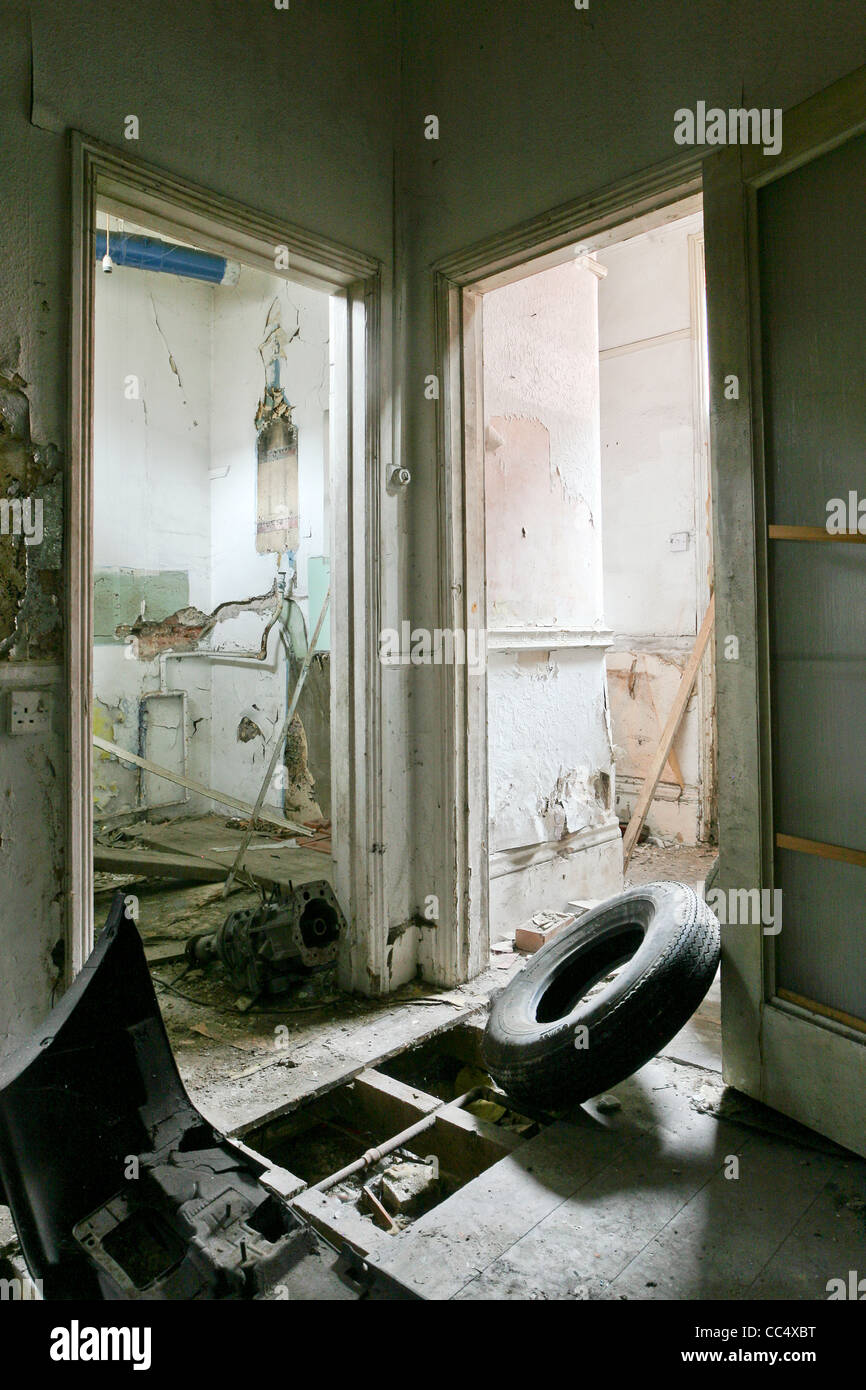 Interior of derelict building. Brockley, London, England, UK Stock Photo