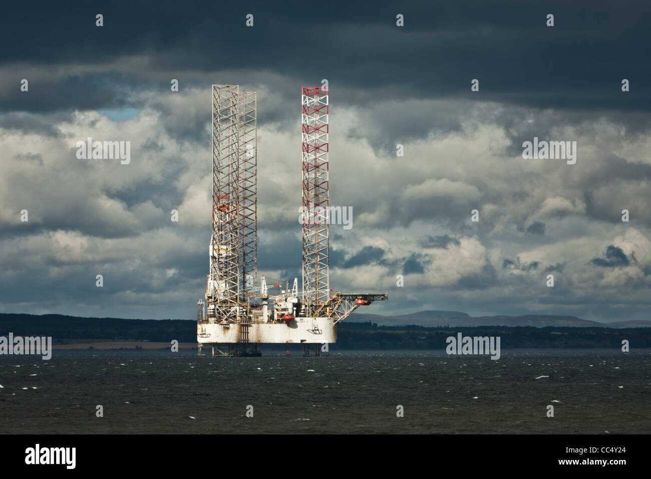 Oil Rigs on the Cromarty Firth, Ross & Cromarty, Scotland Stock Photo