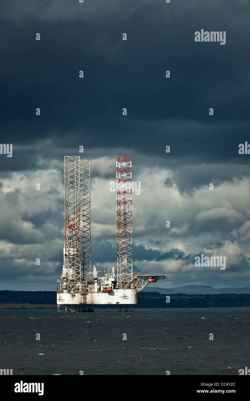 Oil Rigs on the Cromarty Firth, Ross & Cromarty, Scotland Stock Photo