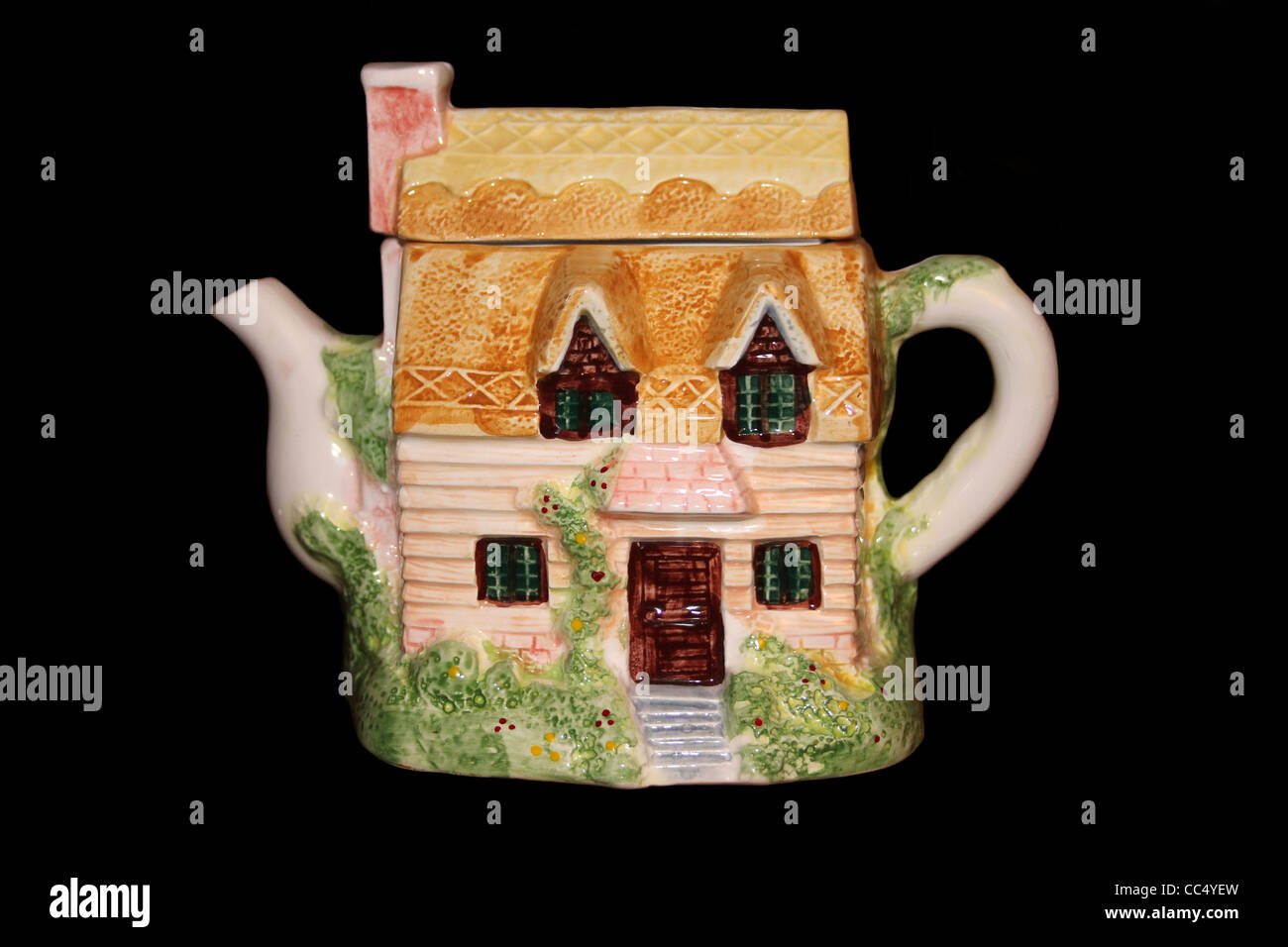 Cottage Pottery Teapot Stock Photo