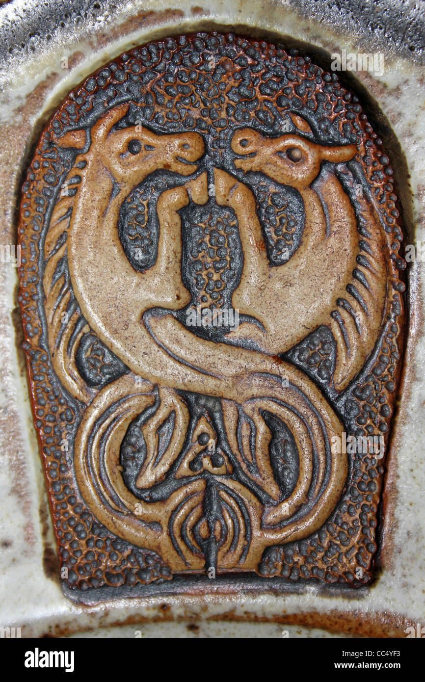 Celtic Pottery Seahorses Stock Photo