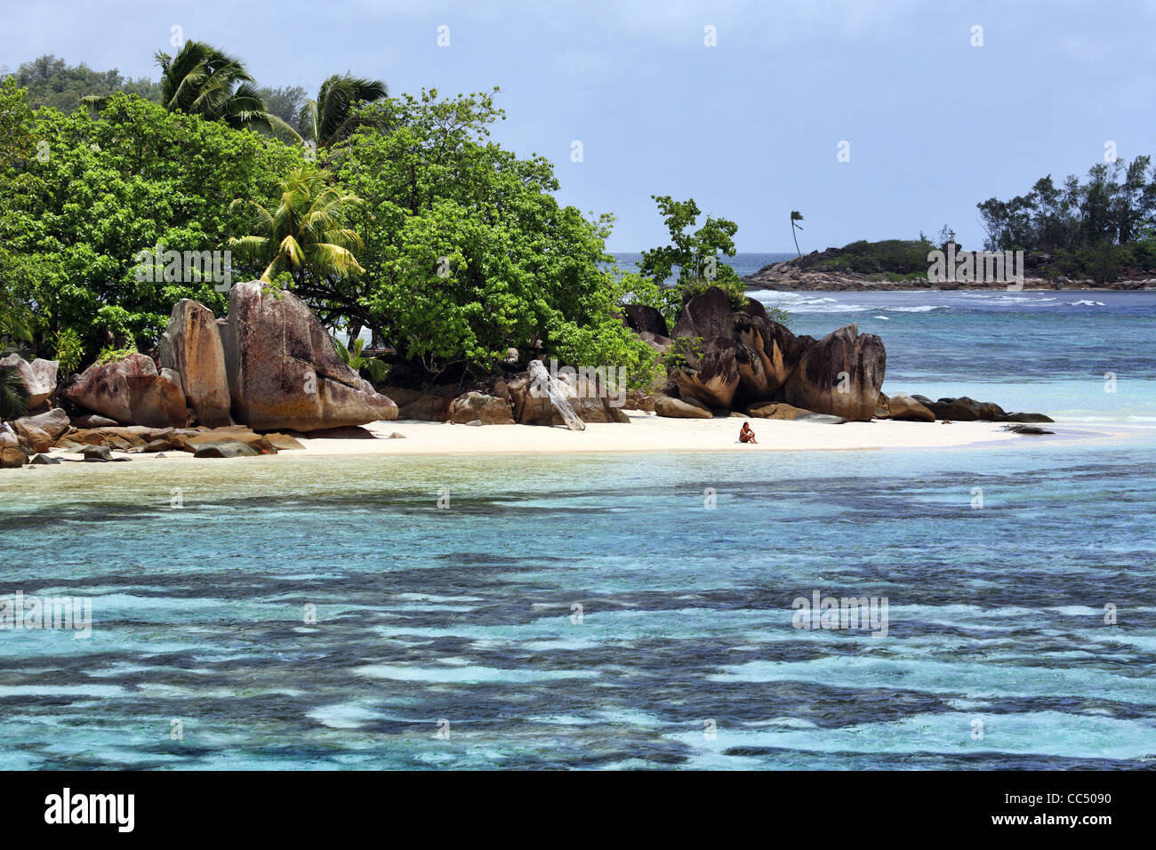 Beach in Seychelles Stock Photo