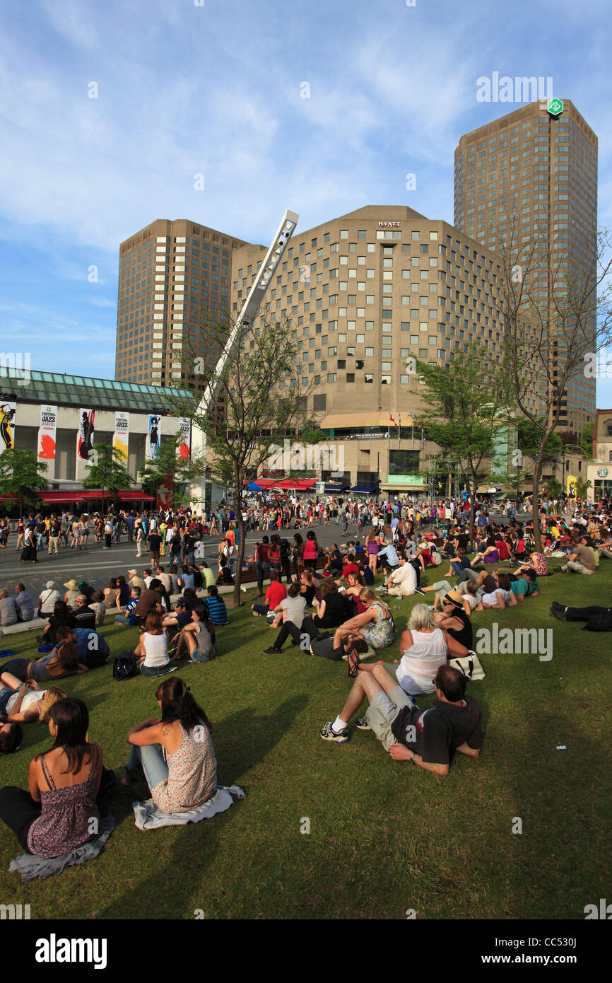 Canada, Quebec, Montreal, Jazz Festival, crowd, Stock Photo
