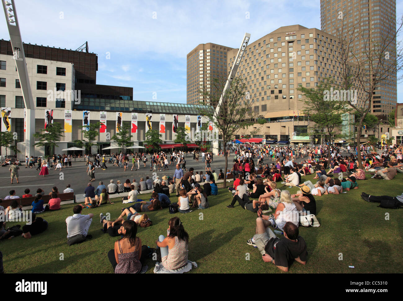 Canada, Quebec, Montreal, Jazz Festival, crowd, Stock Photo