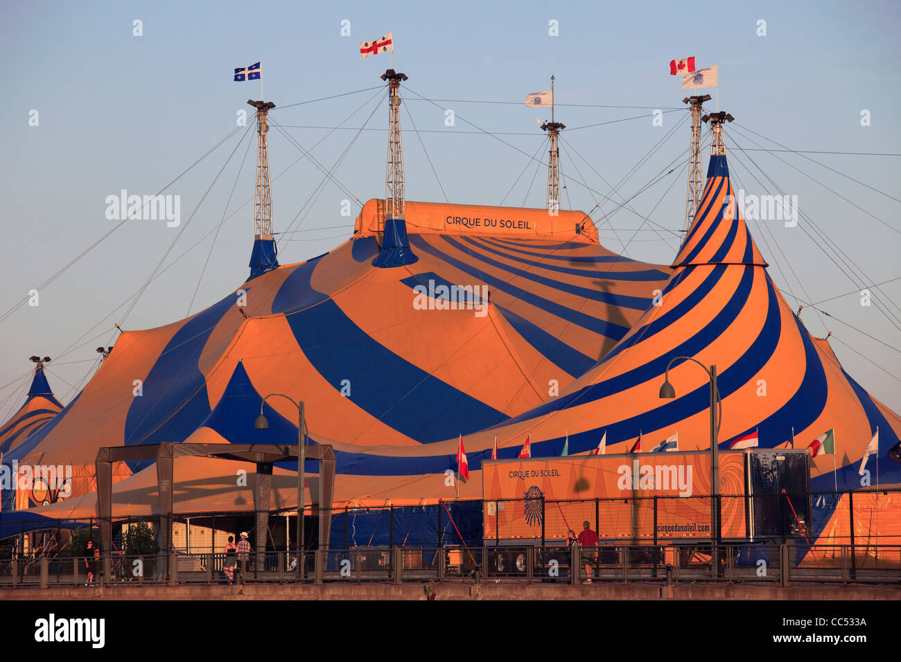 Canada, Quebec, Montreal, Cirque du Soleil, Vieux Port, Stock Photo