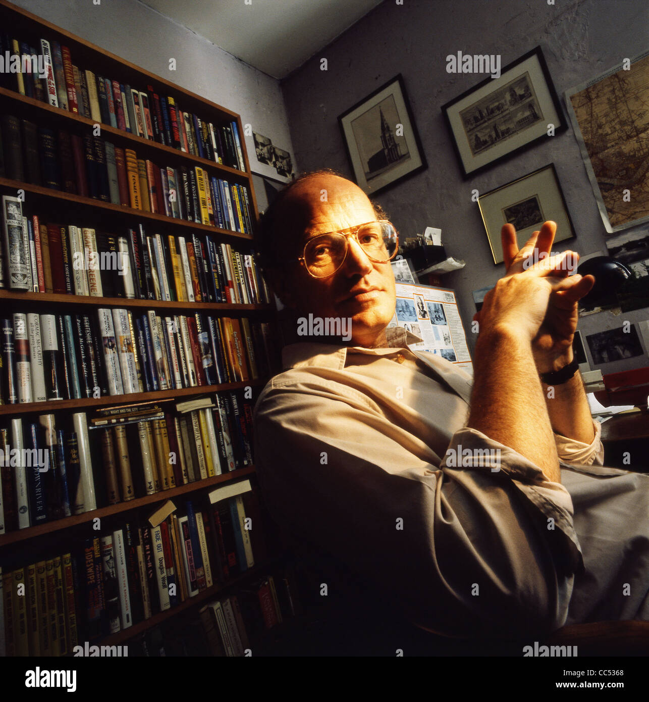 Author Iain Sinclair at his home in Hackney, London, UK Stock Photo