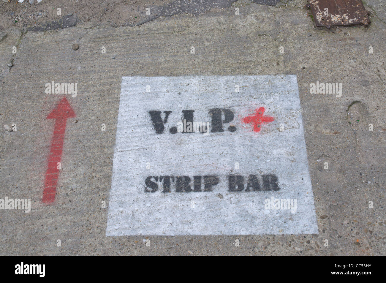 VIP parking sign at strip clubTrenčín city Slovakia Europe Stock Photo