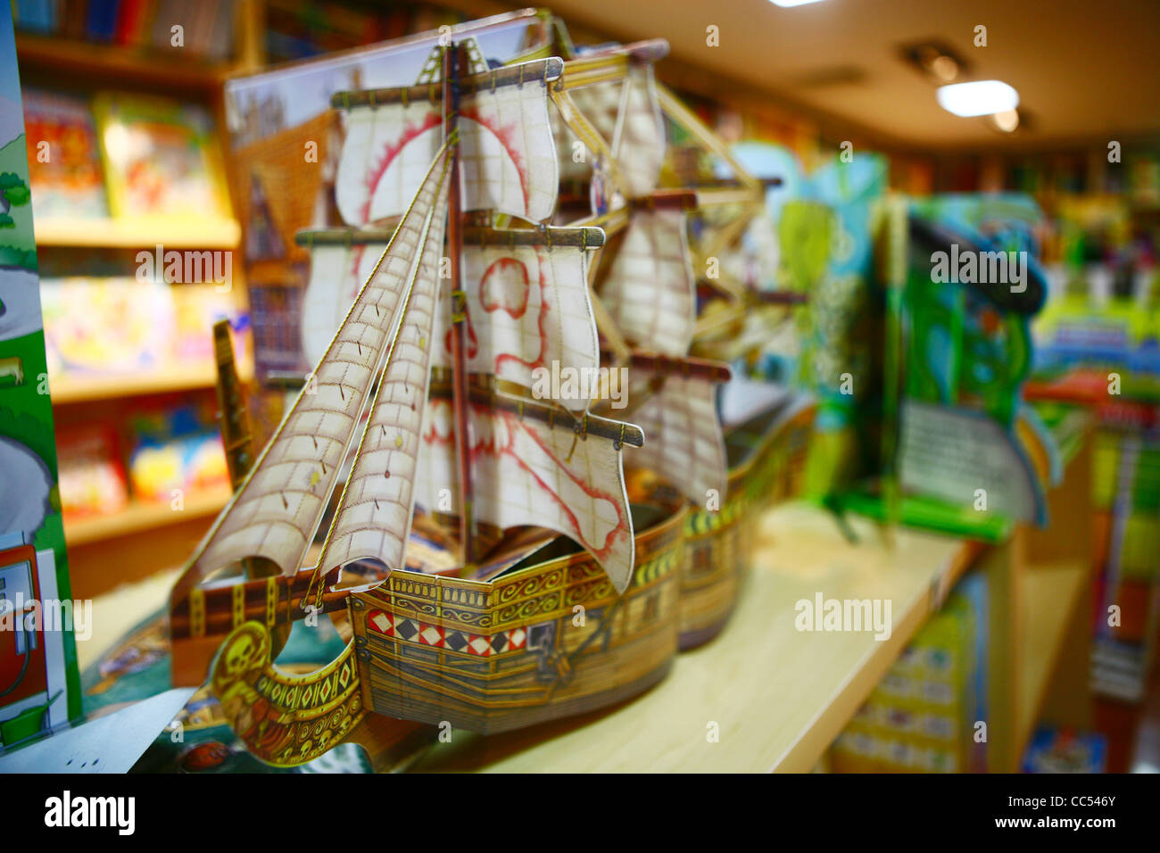 Folding paper pirate ship, Big and Little Books, Beijing, China Stock Photo