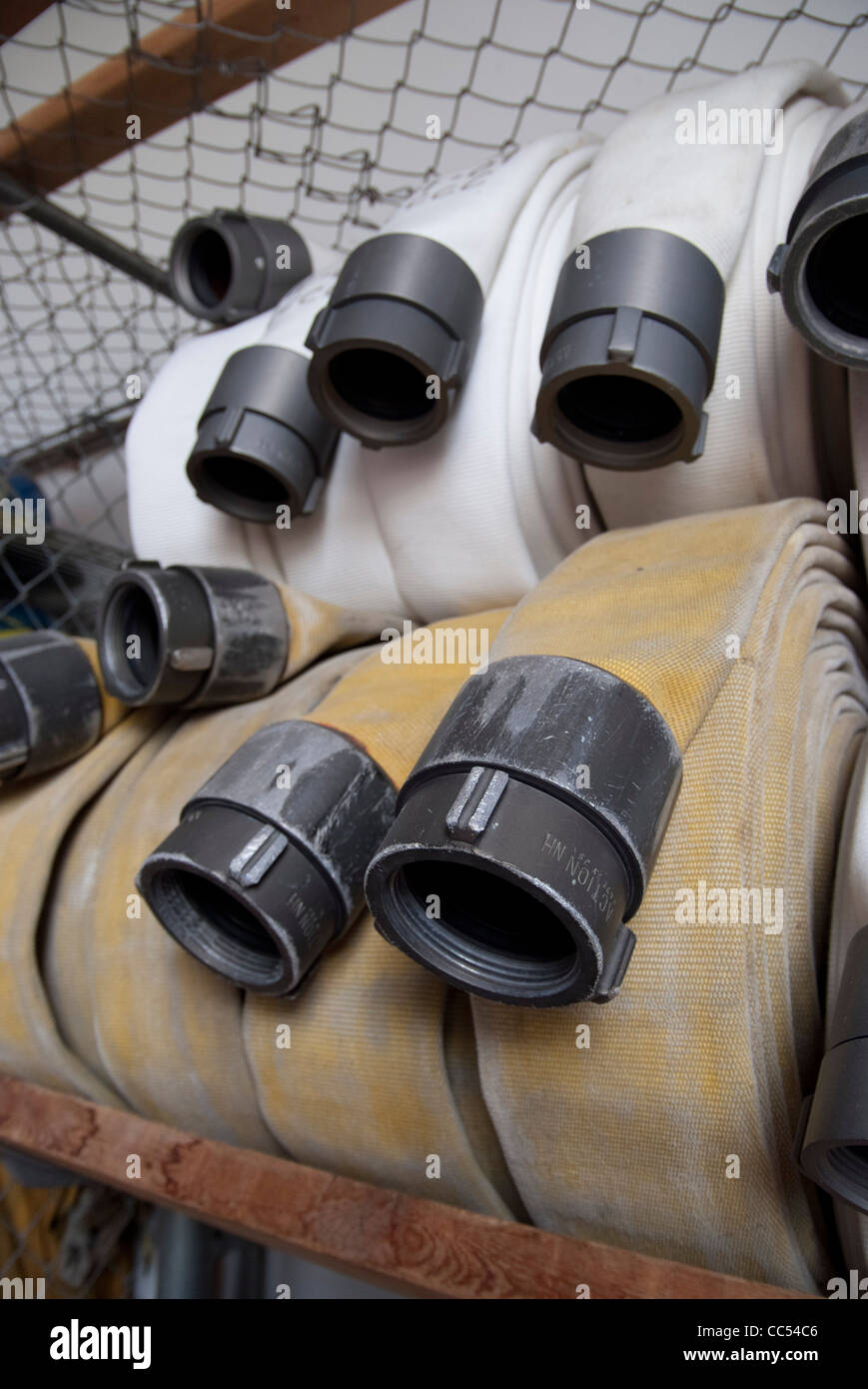 Fire Fighting equipment, hoses Stock Photo Alamy