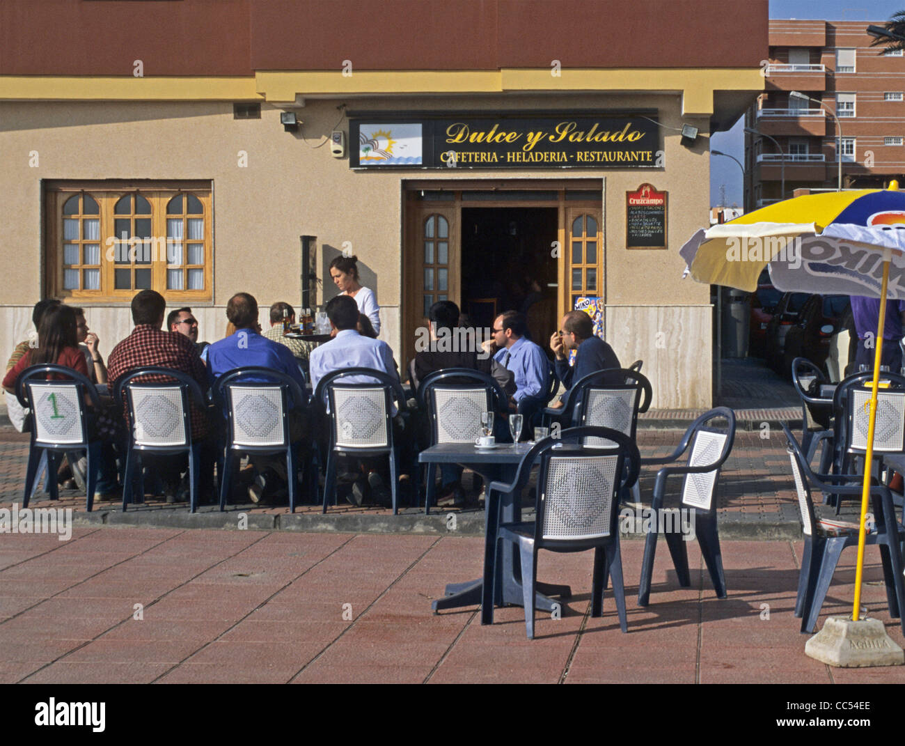 Cafeteria in Almeria, Andalusia, Spain Stock Photo
