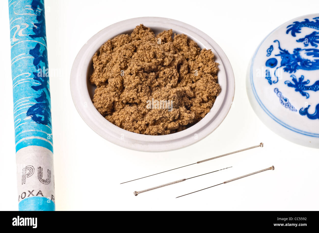 acupuncture needle and moxibustion Stock Photo Alamy