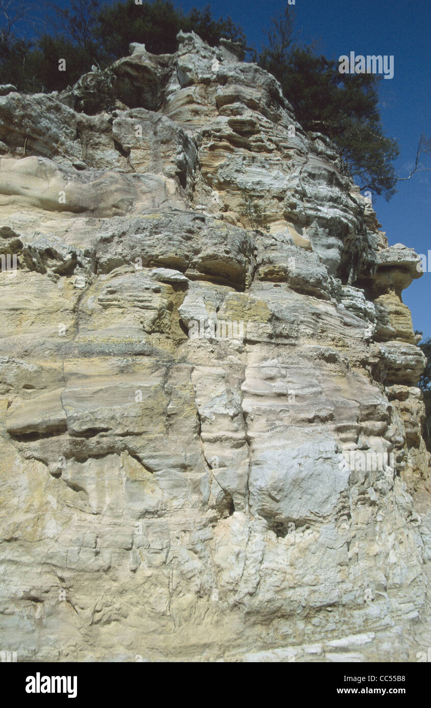 New Zealand Rotorua Wai-O-Tapu thermal wonderland Alum Cliffs Stock ...