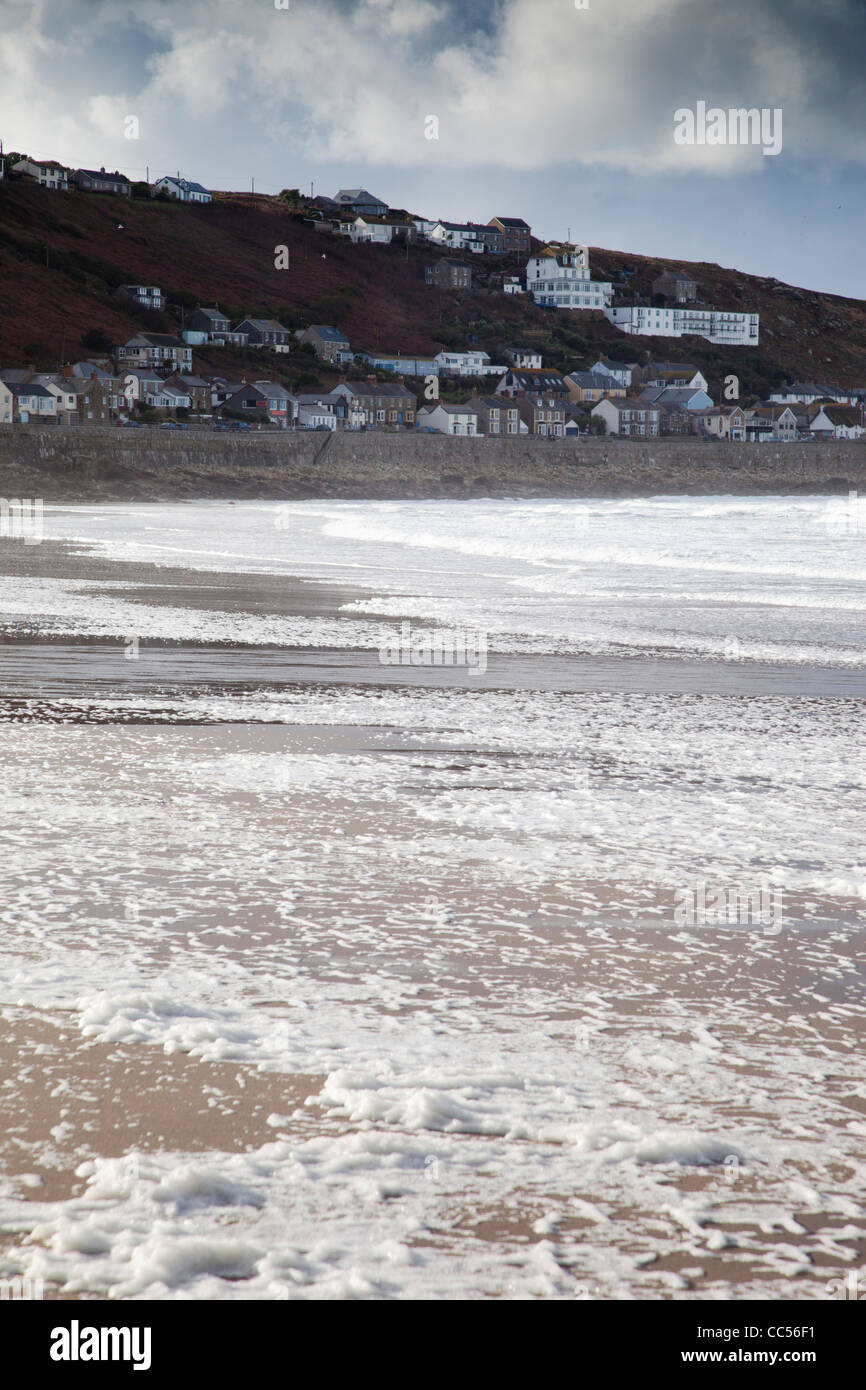 Sennen; beach and village; Cornwall; UK; winter Stock Photo
