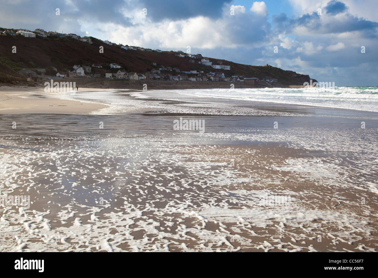 Sennen; beach and village; Cornwall; UK; winter Stock Photo