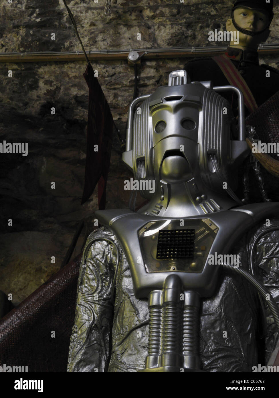A Cyberman figure on display in an antiques shop in Plymouth, Devon, England. Stock Photo