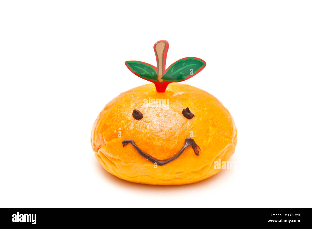 Smiley face bread, greet for Chinese New Year. Stock Photo